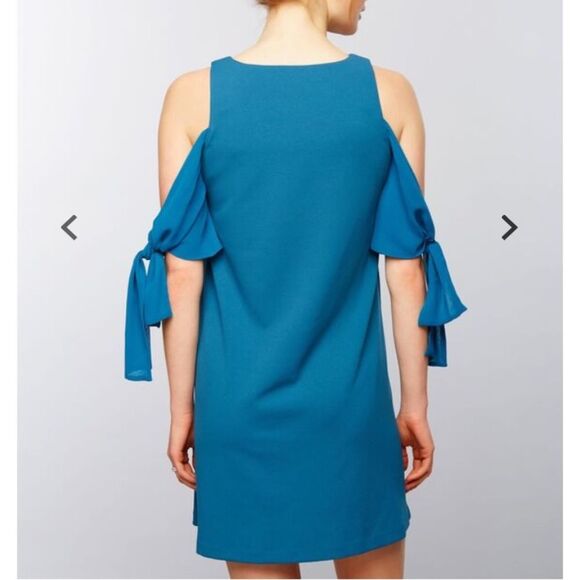 Maternity Dress teal blue Baby shower Size XS feminine fancy - Picture 4 of 7